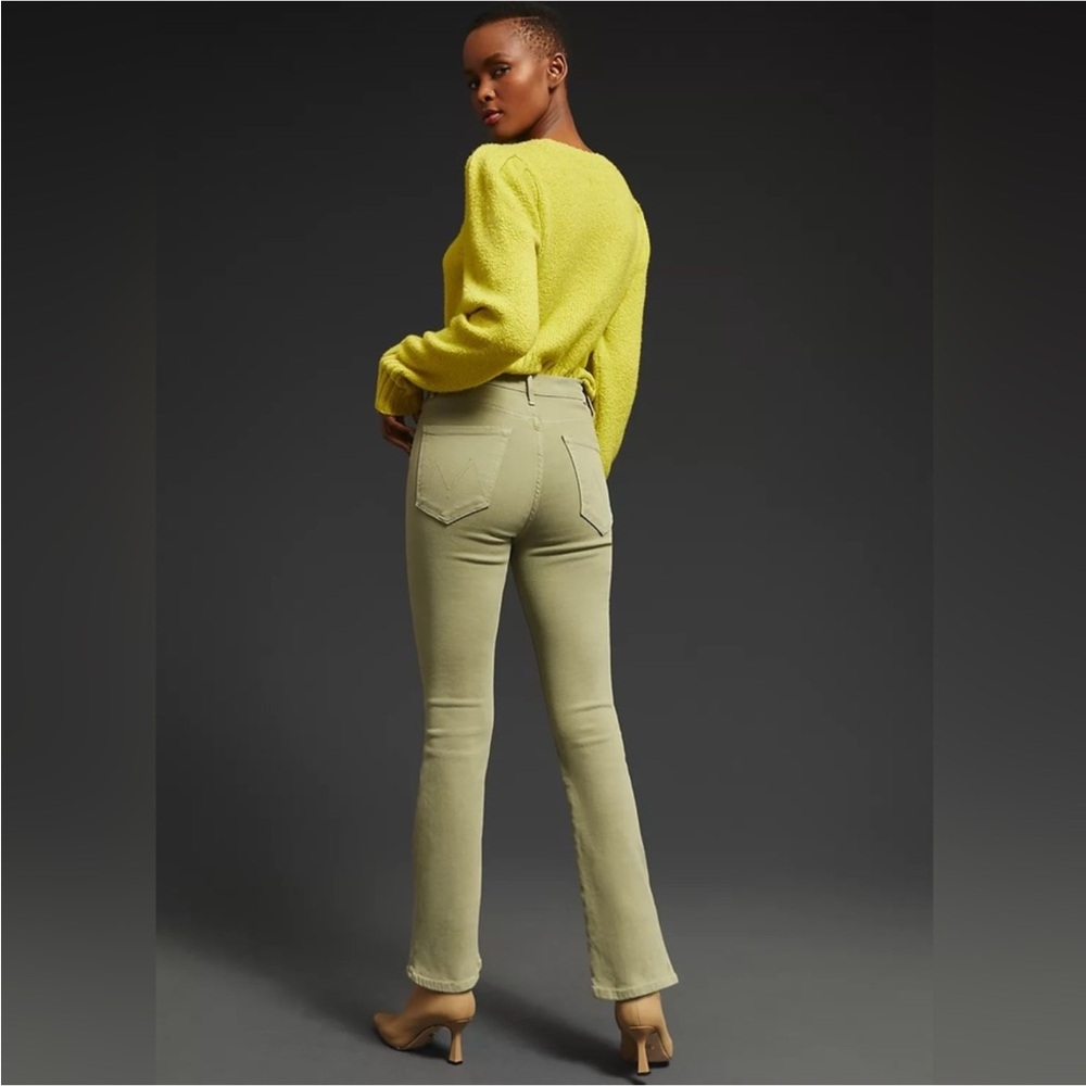 MOTHER High-Rise Olive Green Straight Jeans - Picture 4 of 15